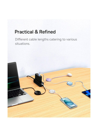 Кабель Charging Cable Type-C to Type-C 100W 1m Baseus Free2Draw Mini Retractable (340278497)