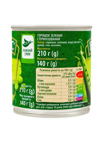 Горошек зеленый 210 г ж/б тм Верес (370286961)