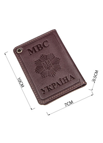 Компактная обложка на документы МВС Украины коричневая 13979 Shvigel (362417619)