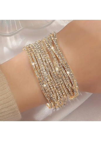 Браслети комплект 12 одиниць стрази золотисті No Brand (366088564)