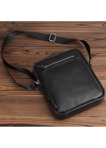 Мужская сумка-барсетка через плечо кожаная черная с ручкой M61693 Tiding Bag (354832939)
