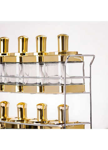 Набір ємностей для спецій на підставці 8 шт. (350 мл) Gold HP-1338 Yiwu (370802156)