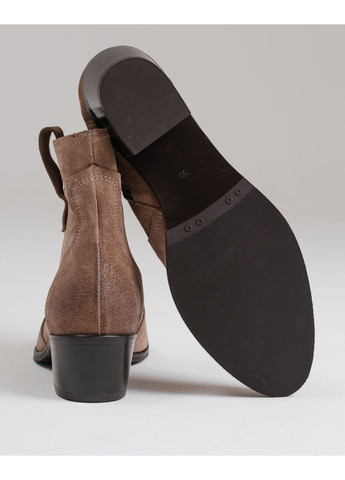 Черевики на підборах бежеві замша Krula (371133867)