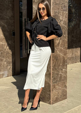 Молочная повседневная юбка меди асимметричного кроя Україна