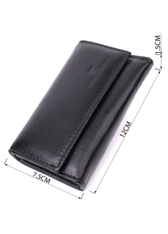 Практична ключниця із натуральної шкіри 22483 Чорний st leather (341257674)
