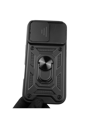 Чехол для iPhone 16 Pro бронированный с кольцом со шторкой на айфон 16 про чёрный rg1 Apple (366230644)