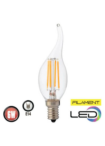 Лампа декоративна Horoz Filament flame - 6 6 Вт Е14 2700 К Horoz Electric (284417831)