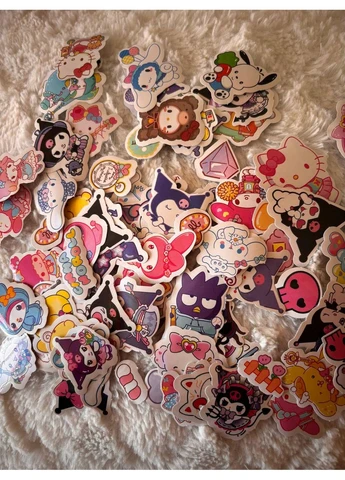 Набор наклеек Hello Kitty и друзья Sanrio 66 шт, виниловые стикеры для ноутбука, телефона, дневника No Brand (396275551)