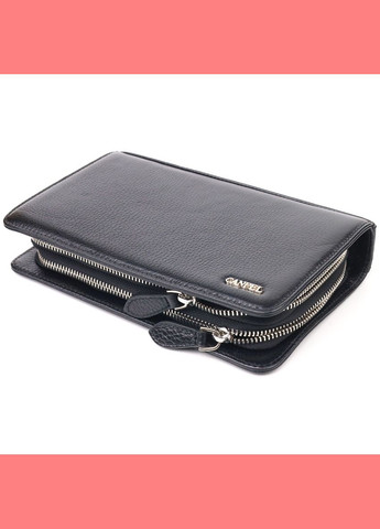 Чоловіча сумка через плече барсетка на два відділення з натуральної шкіри 21567 Чорний Canpellini (302007862)