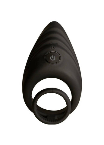 Вибро-эрекционное кольцо Enhance с петлей на мошонку, с рельефным стимулятором, черное Nexus (289784566)