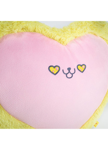 Мягкая игрушка Подушка сердце кот 43см желто-розовая (KD657) Kidsqo (365544090)