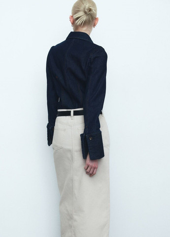 Светло-бежевая однотонная юбка H&M