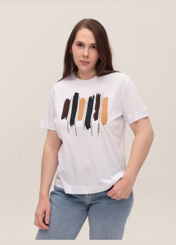 Женская футболка белая с принтом MDG Пряма - (323202288)