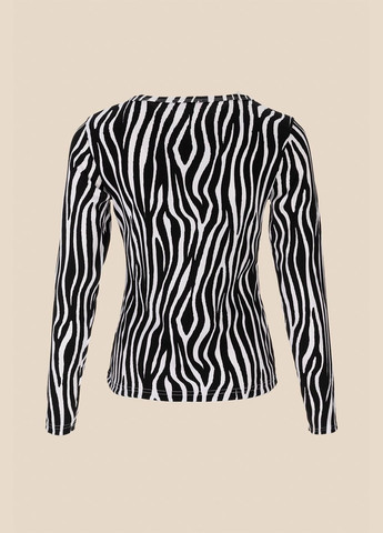 Лонгслив с узором женский WBC02373 Черно-белый shop (2000990424839) LAWA (352575290)