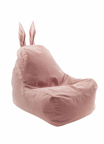 Крісло безкаркасне мішок груша дитяче "Заєць" з ручкою, з внутрішнім чохлом, 70х80 см, мікророгожка, рожевий Pufok (276070418)