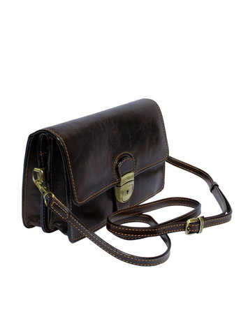 Сумка-барсетка шкіряна коричневого кольору - Італія Italico 8263 moro Tony Perotti (303830433)