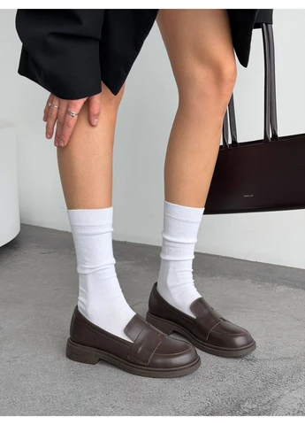 No Brand Шкіряні лофери коричневий з натуральна шкіра, — демісезон (382695761)