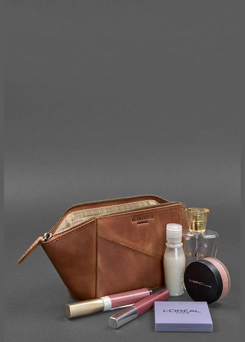 Жіноча шкіряна косметичка 2.0 світло-коричнева Crazy Horse (A-027195) BlankNote (329743002)