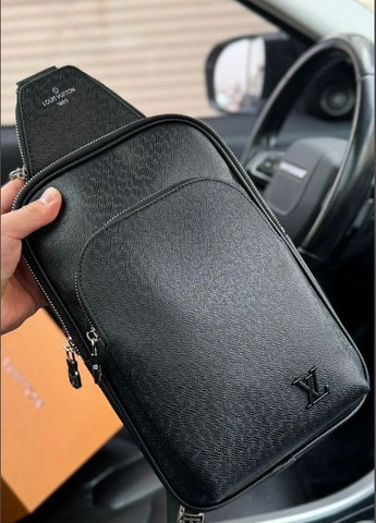 Мужская нагрудная сумка Louis Vuitton черная No Brand (303829509)