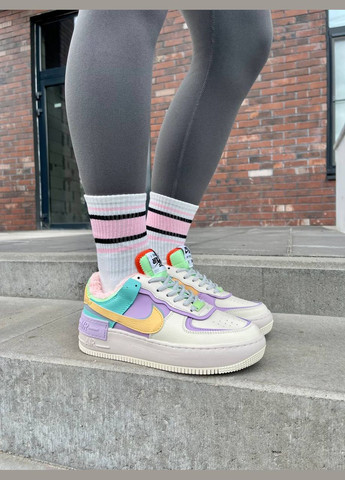 Кросівки зимові жіночі Nike Air Force 1 Shadow winter beige fur | Найк Аір Форс 1 Шедов бежеві з хутром No Brand бежеві зими (309006091)