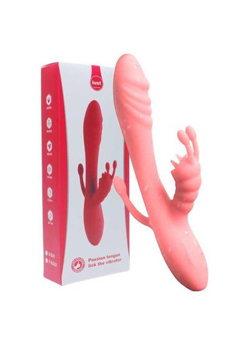 Вібратор Rebbit 3в1 з підігрівом із 12 режимів вібрації рожевого кольору, 3 в 1 для стимуляції точки G, клітера й анусу China (360603880)