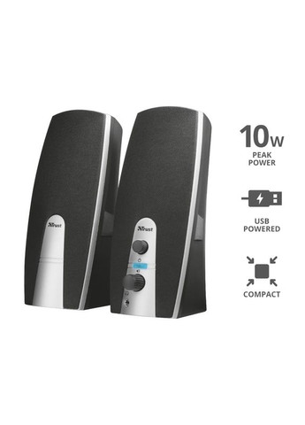 Акустична система 16697_TRUST Mila 2.0, USB/AUX, чорний Trust (364275043)