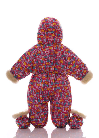 Комбинезон Трансформер для девочки на меху с принтом Животных малиновый 86 см (27490) BABYKROHA (297197856)