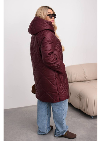 Темно-вишнева зимня жіноча зимова куртка з плащової тканини куртка-пальто No Brand