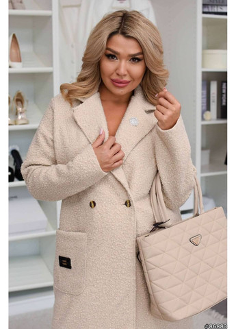 Бежевое Пальто на пуговицах Fashion