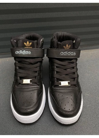 Белые летние кроссовки adidas forum high black white адидас форум No Brand