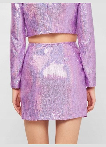 Фиолетовая кэжуал однотонная юбка в пайетки Stradivarius