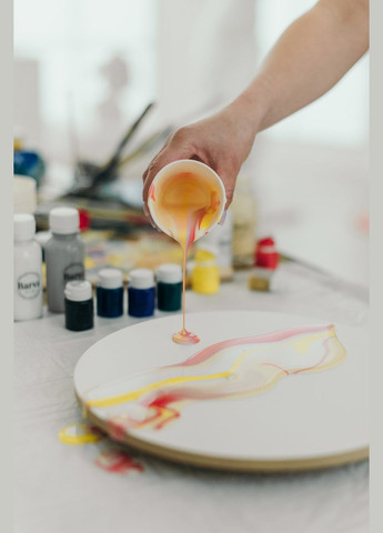 Подарунковий набір "Пристрасть" для створення картини у техніці абстрактного живопису рідкий акрил Квадрат 30 см Barva (315891012)