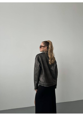 Сіра демісезонна куртка жіноча димісезонна косуха Style Point