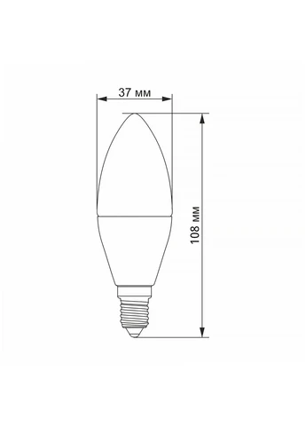 Лампа LED високоефективна C37h 6W E14 4100K 220V VL-C37h-06144 Videx (391087512)