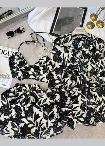 Женский костюм-тройка из шелка 42–46 синий No Brand (351903781)