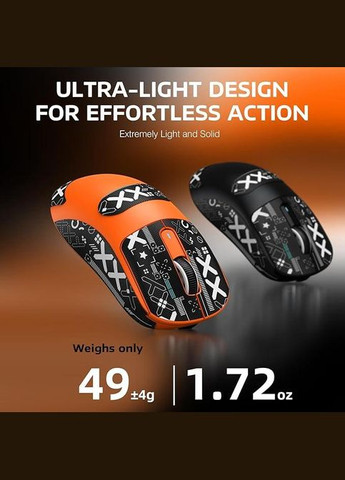 Бездротова мишка X3 Orange | Сенсор PAW3395 | 65 годин акум ATTACK SHARK (345627071)