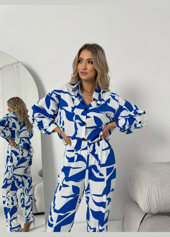 Женский костюм из шелкового софта цвет синий р.42/44 454737 New Trend (290111693)