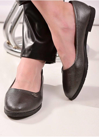 Жіночі балетки жіночі сірі Башили | сірі натуральна шкіра (305847684)