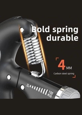 Эспандер кистевой пружинный с изменяемым нагрузкой 10-100 кг для рук черный No Brand (328262695)