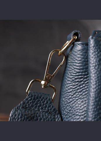 Жіноча практична кроссбоді через плече з натуральної шкіри синя 22287 Vintage (329196794)