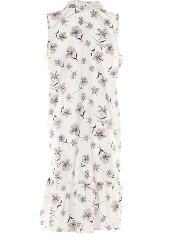 Белое повседневный платье с бантом и воланом (ll196415600) LadyLike