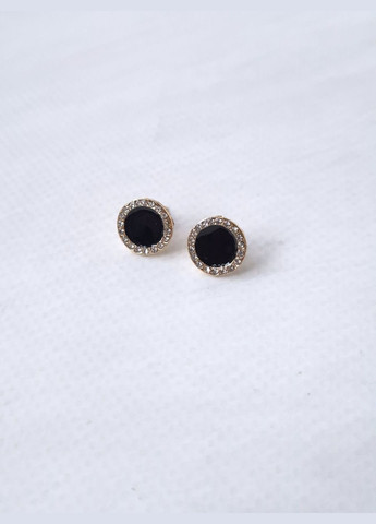 Сережки жіночі гвоздики круги з камінцями по краях No Brand (323017297)