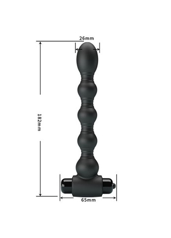 Анальний вібратор чорний, 18.2 х 2.6 см Pretty Love (361670329)