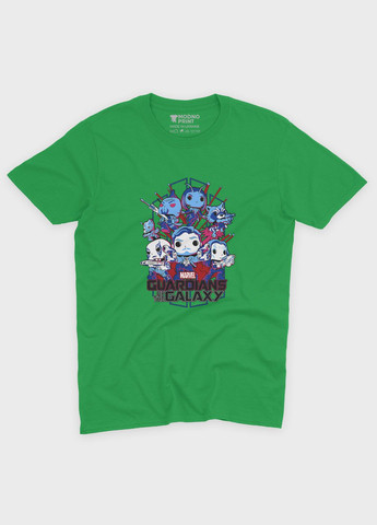 Зеленая демисезонная футболка для девочки с принтом супергероев - часовые галактики (ts001-1-keg-006-017-002-g) Modno