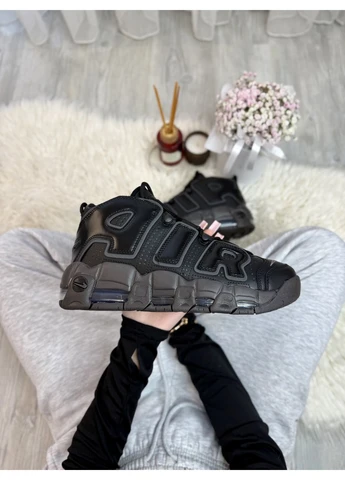 КРОССОВКИ ЖЕНСКИЕ NIKE AIR UPTEMPO BLACK НАЙК АПТЕМПО ЧЕРНЫЕ No Brand чёрные демисезоны (392006012)