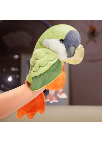 Игрушка на руку для кукольного театра 20 см Попугай Разноцветный No Brand (366304390)