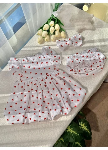 Біла муслінова сукня + повязка No Brand (399925512)