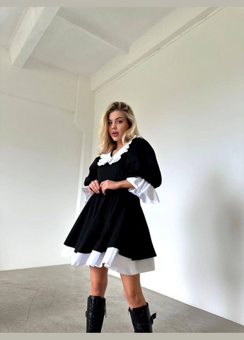 Черное коктейльное, деловое, повседневный, кэжуал, вечернее женское платье клеш No Brand