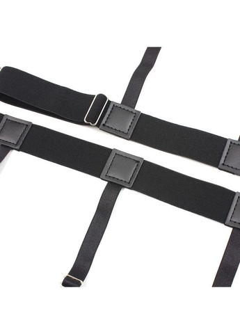 Подтяжки для рубашки регулируемые с металлическими зажимами черного цвета унисекс No Brand (317751408)