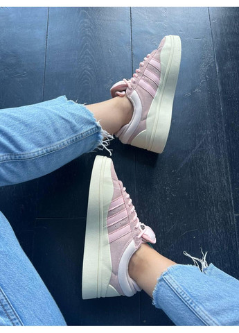 Розовые демисезонные кроссовки мужские adidas campus x bad bunny pink premium адидас кампус No Brand